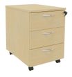 Caisson mobile IDRA/DUAL - L43 x H56 x P60 cm - 3 Tiroirs - Imitation Hêtre