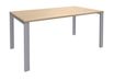Bureau simple IRIS - L160 cm - Pieds aluminium - plateau imitation Chêne clair