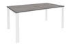 Bureau simple IRIS - L160 cm - Pieds blanc - plateau imitation Chêne gris