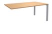 Bureau simple IRIS - L120 cm - Plan suivant - Pieds aluminium - plateau imitation Hêtre