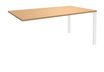 Bureau simple IRIS - L140 cm - Plan suivant - Pieds blanc - plateau imitation Hêtre