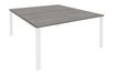 Bureau Bench IRIS - L140 cm - Plan de départ - Pieds blanc - plateau imitation Chêne gris