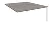 Bureau Bench IRIS - L160 cm - Plan suivant - Pieds blanc - plateau imitation Chêne gris