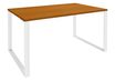 Bureau droit LOFTER - L80 cm - Plateau imitation Merisier - pied Blanc