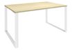 Bureau droit LOFTER - L120 cm - Plateau imitation Erable - pied Blanc