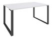 Bureau droit LOFTER - L140 cm - Plateau Blanc - pied Carbone