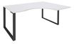 Bureau compact LOFTER - L160 cm - Retour à droite - Plateau Blanc - pied Carbone - (pied de renfort obligatoire à rajouter - non inclus)