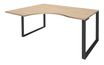 Bureau compact LOFTER - L160 cm - Retour à gauche - Plateau imitation chêne clair - pied Carbone - (pied de renfort obligatoire à rajouter - non inclus)