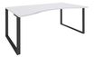 Bureau vague symétrique LOFTER - L180 cm - Plateau Blanc - pied Carbone