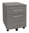 Caisson mobile IRIS - L43 x H56 x P60 cm - 2 tiroirs - imitation Chêne gris