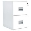 Classeur 2 tiroirs pour dossiers suspendus - 66 x 40 x 40 cm - blanc