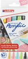Edding 5100 - Pack de 5 marqueurs acryliques - jaune pastel, vert pastel, bleu pastel, anthracite, mauve