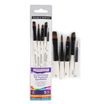 Daler-Rowney Graduate - Pack de 5 pinceaux synthétiques - plat, ombreur biseauté, nuanceur de ciseau - taille : 4, 8, 3/8, 1/4