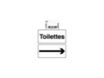 Exacompta - Pictogramme adhésif "toilettes avec flèche" - 100 x 100 mm