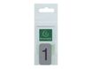 Exacompta - Pictogramme - Chiffre 1 - 25 x 44 mm - aluminium brossé
