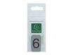 Exacompta - Plaque adhésive chiffre 6 - 25 x 44 mm - aluminium brossé