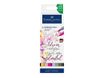 Faber-Castell Goldfaber Aqua - 6 Feutres double pointe - noir, jaune de cadmium, rose violet moyen, rose pâle, vert de chrome opaque, bleu ciel pastel