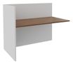 Banque d'accueil Module de départ haut OLA - L142,5 x H112 x P82,5 cm - structure blanc perle, plateau noyer