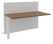 Banque d'accueil Module suivant haut OLA - L80 x H112 x P82,5 cm - structure blanc perle, plateau noyer