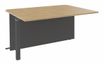 Banque d'accueil Module intermédiaire PMR OLA - L100 x H72,5 x P115 cm - structure carbone, plateau chêne clair