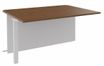Banque d'accueil Module intermédiaire PMR OLA - L100 x H72,5 x P115 cm - structure blanc perle, plateau noyer