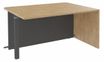 Banque d'accueil Module d'extrémité PMR OLA - L100 x H72,5 x P115 cm - structure carbone, plateau chêne clair