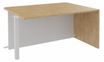 Banque d'accueil Module d'extrémité PMR OLA - L100 x H72,5 x P115 cm - structure blanc perle, plateau chêne clair