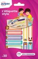 Avery - 30 étiquettes pour stylo - 50 x 10 mm - animaux