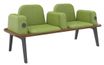 Banquette ILO - 2 places L172xP67cm -  carbone - structure noyer - tissu kiwi