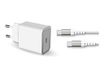BIGBEN Connected - Force Power Lite - Chargeur secteur pour smartphone - 25W Power Delivry + Cable Renforcé USB C/USB C - Blanc - Garanti à vie