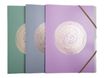 Exacompta Ellipse - 10 chemises à 3 rabats - A4 - Pour 180 feuilles - Timbre en or rose - gris, vert céladon, vieux rose