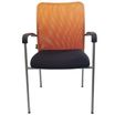 Lot de 4 chaises JULIA - avec accoudoirs - assise noire et dossier orange