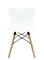 Lot de 4 chaises TESS - pieds bois et acier noir - blanc