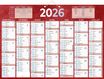 Calendrier bancaire année civile BOUCHUT "230 Rouge" 38,5 x 54 cm coloris rouge Pefc 70 %