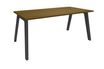 Bureau simple STEELY - L180 cm - pied carbone - plateau imitation noyer