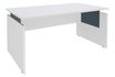 Bureau INEO JET UP Bureau Vallée - Réglable en hauteur - L140 x H74/78/82 x P80 cm - Pieds blanc - plateau blanc - Entretoise Bleue