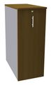 Caisson TOWER - L44 x H114 x P80 cm - 3 tablettes + 1 support DS réglable - structure alu - dessus et façade imitation noyer