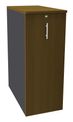 Caisson TOWER - L44 x H114 x P80 cm - 3 tablettes + 1 support DS réglable - structure anthracite - dessus et façade imitation noyer