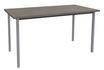 Table de réunion rectangulaire - 140 x 70 cm - Pieds carrés aluminium - imitation chêne gris