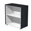 Armoire basse Flora - L82,8xP43xH81,4 cm - 1 étagère - frêne noir