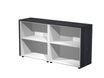 Armoire basse double Flora - L162,8xP43xH81,4 cm - 2 étagères - frêne noir
