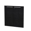 Jeu de 2 portes pleines - pour bibliothèque 2 étagères FLORA - L80 x H77 cm - imitation frêne noir