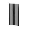 Jeu de 2 portes vitrées - pour bibliothèque 4 étagères FLORA - L80 x H153,8 cm - imitation frêne noir
