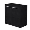 Armoire basse Flora - L82,8xP43xH81,4 cm - portes mélaminés - 1 étagère - frêne noir