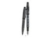 Enzo Varini Mini Taormina Carena - Parure de stylo à bille et stylo plume - acier noir motif blanc