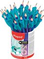 Maped Kidy'Learn - Pot de 22 Crayons graphite Blackpep's triangulaire HB - embout gomme + guides doigts (41% matière recyclée)