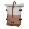 Sac à dos Walker Roll up Eco - 2 compartiments - gris clair/marron - Carpentras