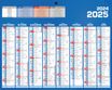 Calendrier bancaire 8 mois par face - 21 x 26,5 cm - bleu - Bouchut