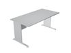 Bureau droit Trend - L140 - Pieds bois - plateau gris