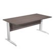 Bureau droit Trend - L160 - Pieds métals - plateau imitation frêne Toscan - pied alu
